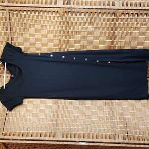 Forever 21 Black Maxi Dress with Button Detail